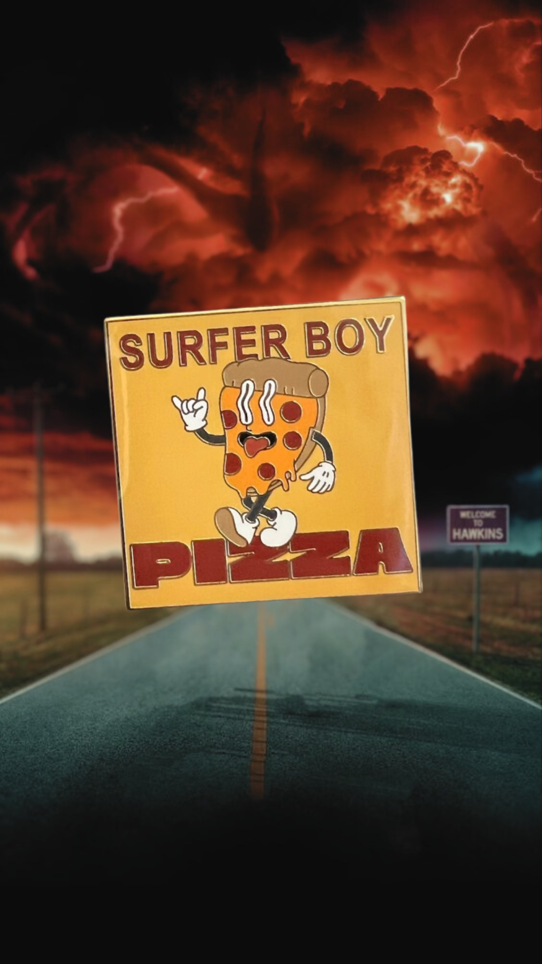 Surfer Boy Pizza Pin