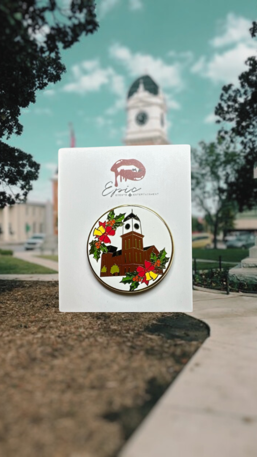 Festive Clocktower Pin